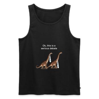 Dino drôle de dinosaure cravate d’affaires tenue - Débardeur bio Premium Homme - noir - Devant - Michal (187cm)