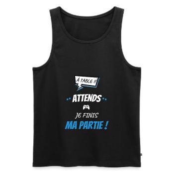 À table !! attends je finis ma partie ! cadeau - Débardeur bio Premium Homme - noir - Devant - Michal (187cm)