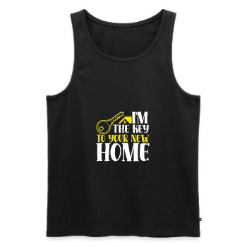 Ich bin der Schlüssel zu Ihrem neuen Zuhause - Männer Premium Bio Tank Top - Schwarz - Vorne - AI Model Male 178 light (178cm)