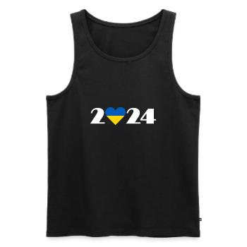 J’aime l’Ukraine 2024 - Débardeur bio Premium Homme - noir - Devant - Michal (187cm)