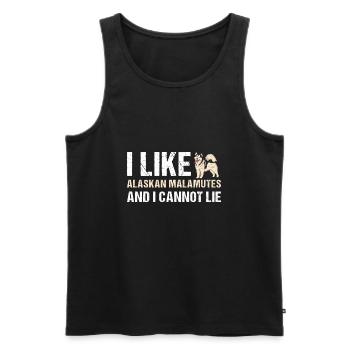 J’aime le Malamute d’Alaska et je ne peux pas mentir - Débardeur bio Premium Homme - noir - Devant - Michal (187cm)