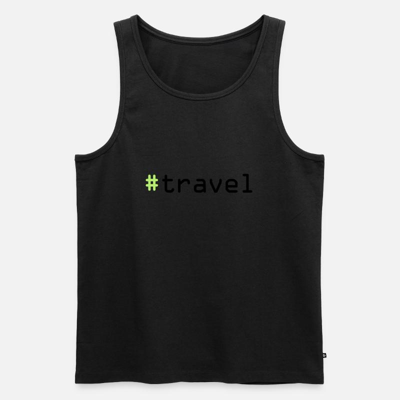 #travel - Männer Premium Bio Tank Top - Schwarz