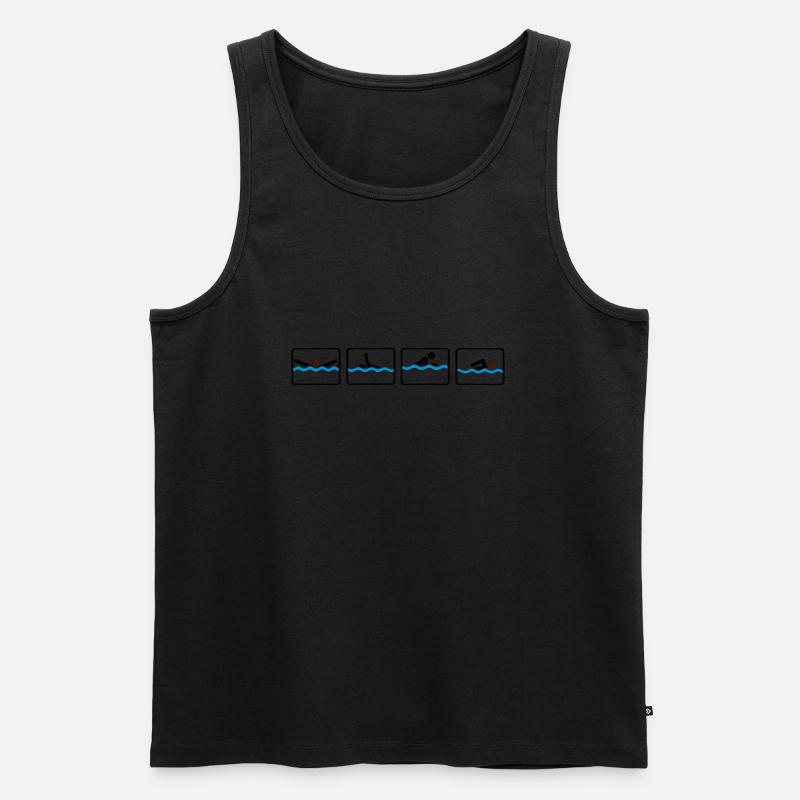 swimming - Männer Premium Bio Tank Top - Schwarz
