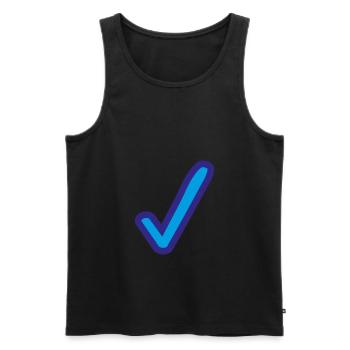 Blau Häkchen Icon - Männer Premium Bio Tank Top - Schwarz - Vorne - Michal (187cm)