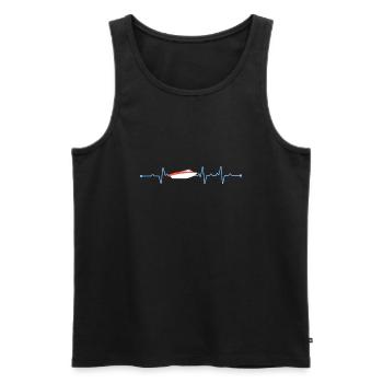 Motorboat Heartbeat Captain - Men's Premium Organic Tank Top - black - Front - AI Model Male 178 light (178cm)