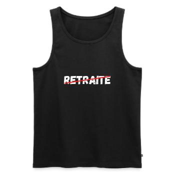 non à la retraite - Débardeur bio Premium Homme - noir - Devant - Michal (187cm)