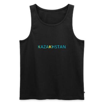 Drapeau Kazakhstan - Débardeur bio Premium Homme - noir - Devant - Michal (187cm)