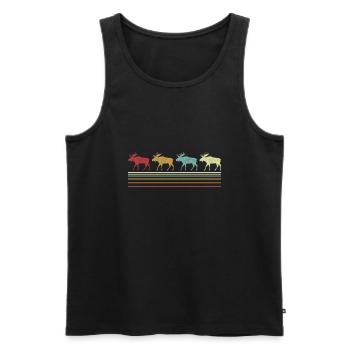Retro Elch Liebhaber Lustiger Elch Vintage - Männer Premium Bio Tank Top - Schwarz - Vorne - AI Model Male 178 light (178cm)