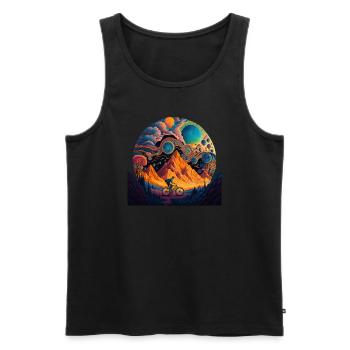 Bicycle Day 1943 | Bubble Psychedelic Art - Männer Premium Bio Tank Top - Schwarz - Vorne - AI Model Male 178 light (178cm)