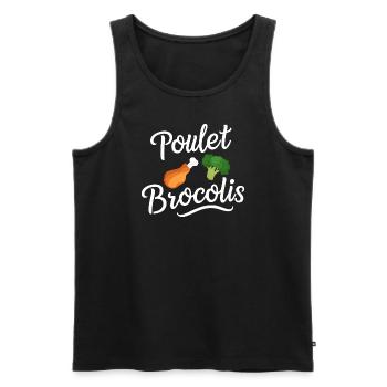 Poulet brocolis - Débardeur bio Premium Homme - noir - Devant - Michal (187cm)