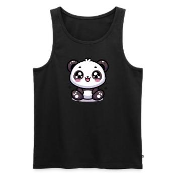 Kawaii Niedlicher Panda - Männer Premium Bio Tank Top - Schwarz - Vorne - AI Model Male 178 light (178cm)