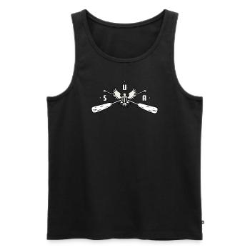 Rowing USA - Men's Premium Organic Tank Top - black - Front - Michal (187cm)
