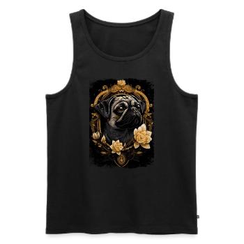 Petit carlin - Débardeur bio Premium Homme - noir - Devant - Michal (187cm)