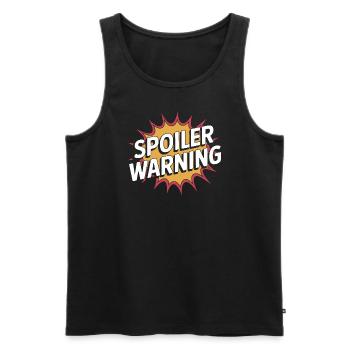 Spoiler Warning - Débardeur bio Premium Homme - noir - Devant - Michal (187cm)