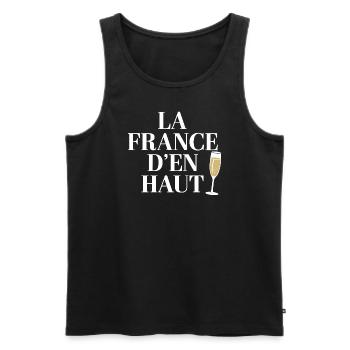 La France d'en haut - Débardeur bio Premium Homme - noir - Devant - Michal (187cm)