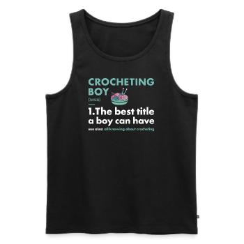 Crocheter Boy Definition Crocheting - Men's Premium Organic Tank Top - black - Front - Michal (187cm)