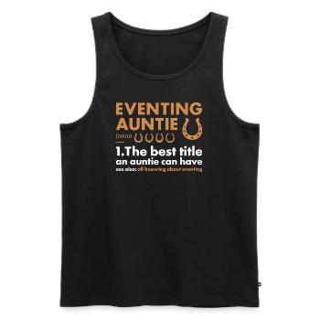 Rider Auntie Definition Eventing - Men's Premium Organic Tank Top - black - Front - AI Model Male 178 light (178cm)