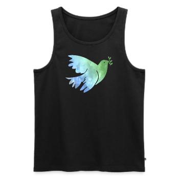 Friedenstaube Frieden Peace Weltfrieden Love - Männer Premium Bio Tank Top - Schwarz - Vorne - AI Model Male 178 light (178cm)