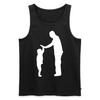 Father Son Family - Men's Premium Organic Tank Top - black - Front - Michal (187cm)