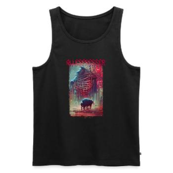 ALLESFRESSER001 - Männer Premium Bio Tank Top - Schwarz - Vorne - Michal (187cm)