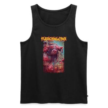 FLeischsalatBar Pop1 - Männer Premium Bio Tank Top - Schwarz - Vorne - AI Model Male 178 light (178cm)
