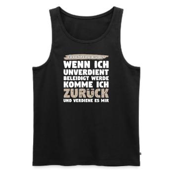 Cooler Spruch für Selbstbewusste & Starke Menschen - Männer Premium Bio Tank Top - Schwarz - Vorne - Michal (187cm)