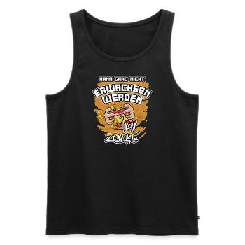 "...Ich zocke". Lustiges Design Für Gamer / Zocker - Männer Premium Bio Tank Top - Schwarz - Vorne - Michal (187cm)