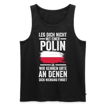 Polska Polen Polin Polnisches - Männer Premium Bio Tank Top - Schwarz - Vorne - Michal (187cm)