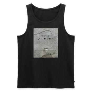 Quality Time - Männer Premium Bio Tank Top - Schwarz - Vorne - AI Model Male 178 light (178cm)