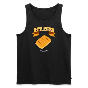 Grillkäse ist eher so mittel - Männer Premium Bio Tank Top - Schwarz - Vorne - AI Model Male 178 light (178cm)