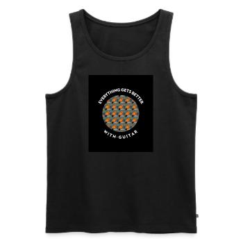 Everything get's better with Guitar (Muster) - Männer Premium Bio Tank Top - Schwarz - Vorne - AI Model Male 178 light (178cm)
