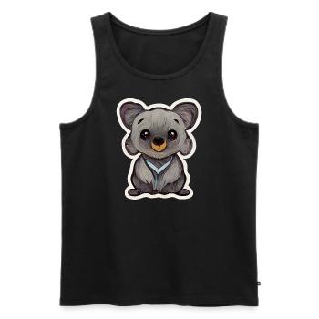 Niedlicher Koala Bär Illustration - Männer Premium Bio Tank Top - Schwarz - Vorne - AI Model Male 178 light (178cm)