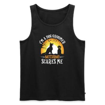 Funny Dog Groomer Grooming Shirt Halloween Pet - Men's Premium Organic Tank Top - black - Front - AI Model Male 178 light (178cm)