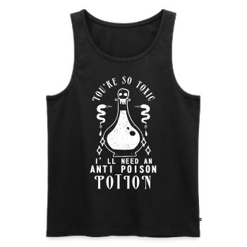 Anti Gifttrank Sarkastische Gothic Hexe - Männer Premium Bio Tank Top - Schwarz - Vorne - Michal (187cm)