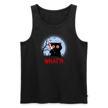 black cat what murderous bloody knife halloween - Men's Premium Organic Tank Top - black - Front - Michal (187cm)