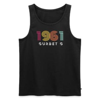 Gurbet-G 32 - Männer Premium Bio Tank Top - Schwarz - Vorne - Michal (187cm)