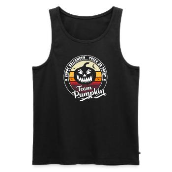 Happy Halloween Team Pumpkin "trick or treat" - Men's Premium Organic Tank Top - black - Front - Michal (187cm)