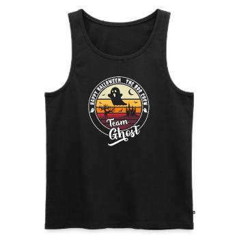 Happy Halloween Team Ghost "die Boo Crew" - Männer Premium Bio Tank Top - Schwarz - Vorne - Michal (187cm)