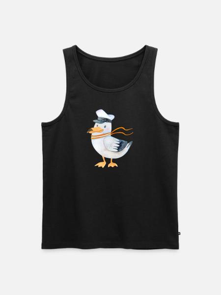 Möwe - Männer Premium Bio Tank Top - Schwarz