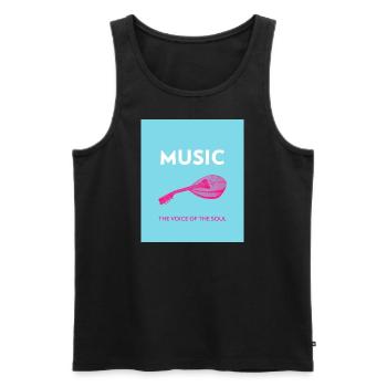 Mandoline - Music The Voice of the Soul - Männer Premium Bio Tank Top - Schwarz - Vorne - Michal (187cm)