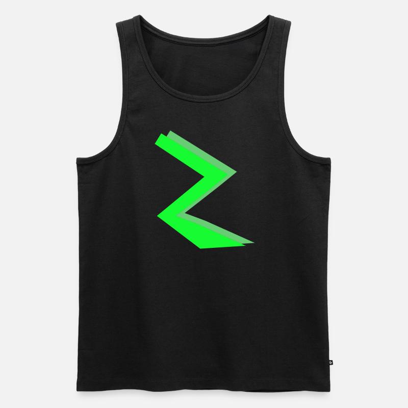 ZickZack1 - Männer Premium Bio Tank Top - Schwarz