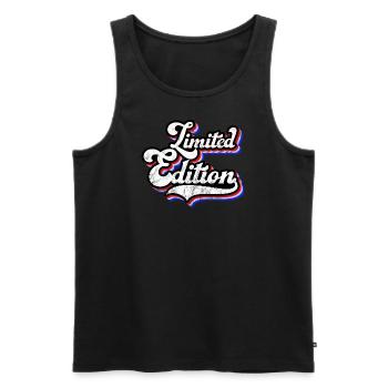 Limited Edition retro vintage design - Men's Premium Organic Tank Top - black - Front - AI Model Male 178 light (178cm)