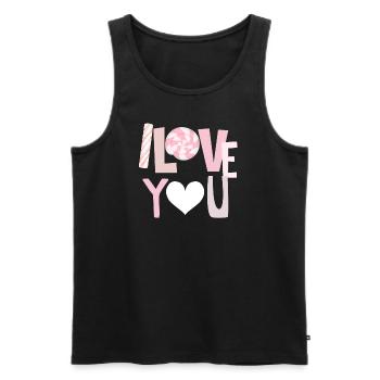 Je t'aime - Débardeur bio Premium Homme - noir - Devant - Michal (187cm)
