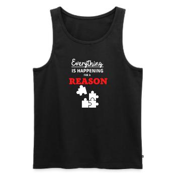 Everything is happening for a reason 3 - Männer Premium Bio Tank Top - Schwarz - Vorne - Michal (187cm)