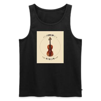 I Love My Violin - Männer Premium Bio Tank Top - Schwarz - Vorne - Michal (187cm)