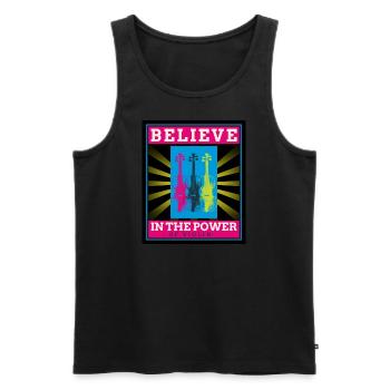 Believe in the Power of Violin - Männer Premium Bio Tank Top - Schwarz - Vorne - AI Model Male 178 light (178cm)