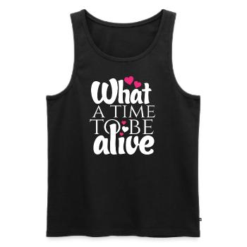 t shirt 02 - Men's Premium Organic Tank Top - black - Front - Michal (187cm)