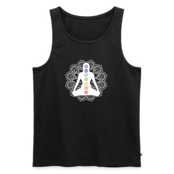 Yoga Meditation Spiritual Body Energy Chakra - Männer Premium Bio Tank Top - Schwarz - Vorne - Michal (187cm)
