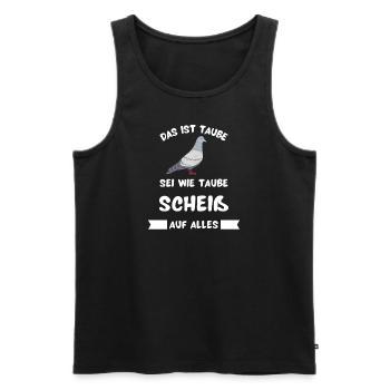 Das ist Taube T-Shirt mit lustigem Spruch - Männer Premium Bio Tank Top - Schwarz - Vorne - AI Model Male 178 light (178cm)