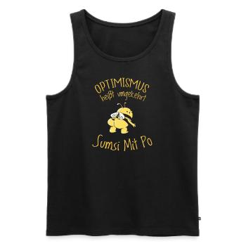 Optimismus umgekehrt heißt umgekehrt Sumi mit Po - Männer Premium Bio Tank Top - Schwarz - Vorne - AI Model Male 178 light (178cm)